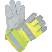 Yellow High-Visibility Winter-Lined Fitters Gloves, Large, Split Cowhide Palm, Thinsulate Inner Lining Helyx Safety & Industrial Supplies