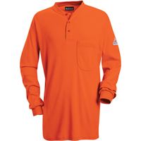 Flame-Resistant Long Sleeve Tagless Henley Shirts, Small, Orange Helyx Safety & Industrial Supplies