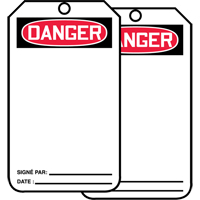 Safety Tags, Plastic, 3-1/8" W x 5-7/8" H, French Helyx Safety & Industrial Supplies