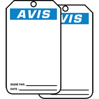 Safety Tags, Cardstock, 3-1/8" W x 5-7/8" H, French Helyx Safety & Industrial Supplies