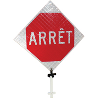 Enseigne sur poteau  Arr&ecirc;t , 24" x 24", Aluminium, Français Helyx Safety & Industrial Supplies