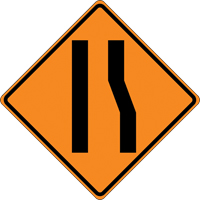 Tilt-Adjust Merge Left Roll-Up Construction Sign, 36" x 36", Vinyl, Pictogram Helyx Safety & Industrial Supplies