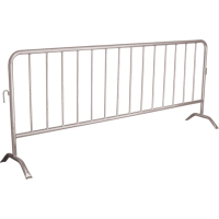 Portable Barrier, Interlocking, 102" L x 40" H, Silver Helyx Safety & Industrial Supplies