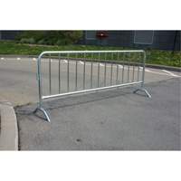 Portable Barrier, Interlocking, 102" L x 40" H, Silver Helyx Safety & Industrial Supplies