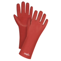 Gants rouges &agrave; fini doux r&eacute;sistants aux produits chimiques, Taille 9, 14" lo, PVC, Doublure en Interlock, 47-mil Helyx Safety & Industrial Supplies