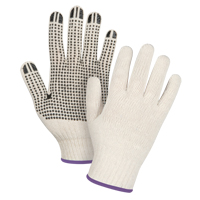 Lightweight Dotted String Knit Gloves, Poly/Cotton, Single Sided, 7 Gauge, X-Small Helyx Safety & Industrial Supplies