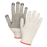 Lightweight Dotted String Knit Gloves, Poly/Cotton, Single Sided, 7 Gauge, Small Helyx Safety & Industrial Supplies
