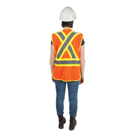 CSA Compliant High Visibility Surveyor Vest, High Visibility Orange, Medium, Polyester Helyx Safety & Industrial Supplies