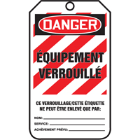 Lockout Tags, Cardstock, 3-3/8" W x 5-7/8" H, French Helyx Safety & Industrial Supplies