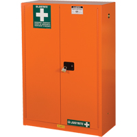 Armoires de rangement pour pr&eacute;paration aux situations d'urgence, Acier, 4 Tablettes, 65" h x 43" la x 18" P, Orange Helyx Safety & Industrial Supplies