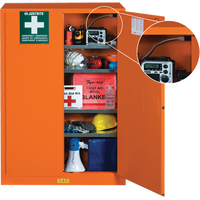 Armoires de rangement pour pr&eacute;paration aux situations d'urgence, Acier, 4 Tablettes, 65" h x 43" la x 18" P, Orange Helyx Safety & Industrial Supplies