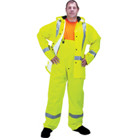 RZ900 Premium Traffic Rain Suit, Polyester/PVC, Medium, Lime-Yellow Helyx Safety & Industrial Supplies