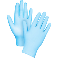Gants tactiles jetables de calibre m&eacute;dical, Petit, Nitrile/vinyle, 4,5 mils, Sans poudre, Bleu, Classe 2 Helyx Safety & Industrial Supplies