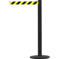 Advance TensaBarrier&reg; Barrier Post, Steel, 36" H, Black/Yellow Tape, 7.5' Tape Length Helyx Safety & Industrial Supplies