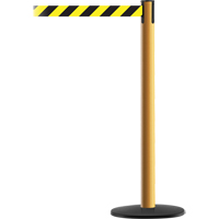 Advance TensaBarrier&reg; Barrier Post, Steel, 36" H, Black/Yellow Tape, 7.5' Tape Length Helyx Safety & Industrial Supplies