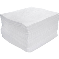 Feuilles absorbantes souffl&eacute;es de premi&egrave;re qualit&eacute;, Huile seulement, 15" x 17", 30 gal. d'absorption Helyx Safety & Industrial Supplies