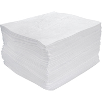 Feuilles absorbantes souffl&eacute;es de premi&egrave;re qualit&eacute;, Huile seulement, 15" x 17", 25 gal. d'absorption Helyx Safety & Industrial Supplies