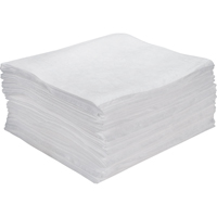 Feuilles absorbantes souffl&eacute;es de premi&egrave;re qualit&eacute;, Huile seulement, 15" x 18", 15 gal. d'absorption Helyx Safety & Industrial Supplies