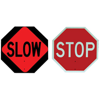 Double-Sided "Stop/Slow" Traffic Control Sign Helyx Safety & Industrial Supplies