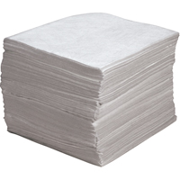 Feuilles absorbantes souffl&eacute;es de premi&egrave;re qualit&eacute;, Huile seulement, 15" x 17", 30 gal. d'absorption Helyx Safety & Industrial Supplies
