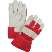 Gants d'ajusteur rouge & blanc doubl&eacute;s pour l'hiver, Grand, Paume en Cuir fleur de vache, Doublure en Boa Helyx Safety & Industrial Supplies