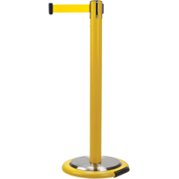 Free-Standing Crowd Control Barrier, Steel, 35" H, Yellow Tape, 7' Tape Length Helyx Safety & Industrial Supplies