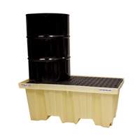 Nestable 2-Drum Poly-Spillpallet Without Drain, 66 US gal. Spill Capacity, 51" x 26" x 21" Helyx Safety & Industrial Supplies