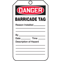 Safety Tags, Plastic, 3-1/4" W x 5-3/4" H, English Helyx Safety & Industrial Supplies