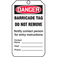 Safety Tags, Plastic, 3-1/4" W x 5-3/4" H, English Helyx Safety & Industrial Supplies