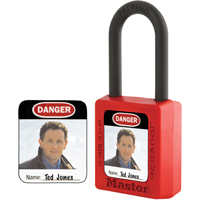 &eacute;tiquettes d'identification &agrave; photo pour cadenas en thermoplastique Zenex Helyx Safety & Industrial Supplies