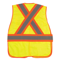 Flame-Resistant Surveyor Vest, High Visibility Lime-Yellow, Medium, Polyester Helyx Safety & Industrial Supplies
