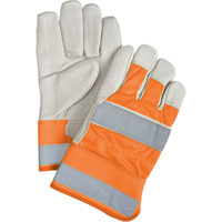 Premium Quality High Visibility Fitters Gloves, Large, Grain Cowhide Palm, Cotton Inner Lining Helyx Safety & Industrial Supplies
