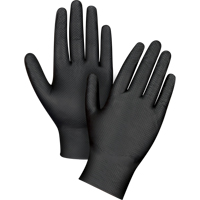 Gants d'examen de poids lourd &agrave; prise tactile, T-petit, Nitrile, 8 mils, Sans poudre, Noir Helyx Safety & Industrial Supplies