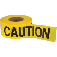 Ruban pour barricade Caution, Anglais, 3" la x 1000' lo, 1,5 mil, Noir sur jaune Helyx Safety & Industrial Supplies