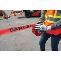 Ruban pour barricade Danger, Bilingue, 3" la x 1000' lo, 1,5 mil, Noir/rouge Helyx Safety & Industrial Supplies