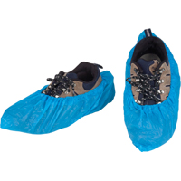 Couvre-chaussures CPE, Grand, Poly&eacute;thyl&egrave;ne, Bleu Helyx Safety & Industrial Supplies