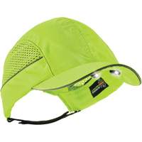 Skullerz&reg; 8960 Short Brim Bump Cap with LED Lighting, High Visibility Lime Green Helyx Safety & Industrial Supplies