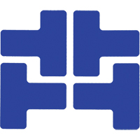 Autocollants pour d&eacute;limitation des coins sur le sol, T, 5" lo x 2" la, Bleu, Polyester Helyx Safety & Industrial Supplies