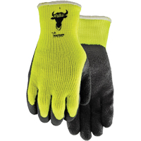 330 Visibull Gloves, 7/Small, Rubber Latex Coating, Polyester Shell Helyx Safety & Industrial Supplies