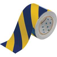 Ruban de marquage pour planchers ToughStripe, 4" x 100', Polyester, Bleu et jaune Helyx Safety & Industrial Supplies