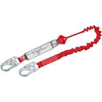 PRO Elastic Shock-Absorbing Lanyard, 6', Snap Hook Center, Snap Hook Leg Ends, Polyester Helyx Safety & Industrial Supplies