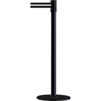 Slimline TensaBarrier&reg; Barrier Post, Steel, 38" H, Black/White Tape, 7.5' Tape Length Helyx Safety & Industrial Supplies