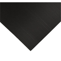 Corrugated Switchboard Matting No.702, 2' W x 10' L, 1/4" Thickness, Black, PVC Helyx Safety & Industrial Supplies
