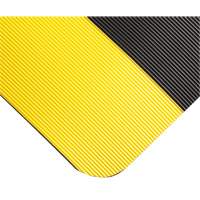 Corrugated Switchboard Matting No.702, 3' W x 10' L, 1/4" Thickness, Black/Yellow, PVC Helyx Safety & Industrial Supplies
