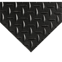 Diamond-Plate Switchboard Matting No.701, 2' W x 10' L, 1/4" Thickness, Black, PVC Helyx Safety & Industrial Supplies
