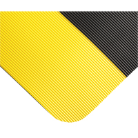 Tapis tr&egrave;s robuste pour panneau de contr&ocirc;le No 720, Ondul&eacute;, 3' x 10' x 5/8", Noir/Jaune, PVC Helyx Safety & Industrial Supplies