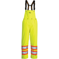 Pantalon de s&eacute;curit&eacute; Journeyman d&eacute;tachable &agrave; bavette, Polyester, Petit, Jaune lime haute visibilit&eacute; Helyx Safety & Industrial Supplies