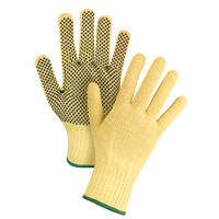 Dotted Seamless String Knit Gloves, Size Medium/8, 7 Gauge, PVC Coated, Kevlar&reg; Shell, ASTM ANSI Level A2/EN 388 Level 3 Helyx Safety & Industrial Supplies