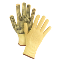 Dotted Seamless String Knit Gloves, Size Large/9, 7 Gauge, PVC Coated, Kevlar&reg; Shell, ASTM ANSI Level A2/EN 388 Level 3 Helyx Safety & Industrial Supplies