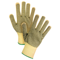 Double-Sided Dotted Seamless String Knit Gloves, Size Medium/8, 7 Gauge, PVC Coated, Kevlar&reg; Shell, ASTM ANSI Level A2/EN 388 Level 3 Helyx Safety & Industrial Supplies